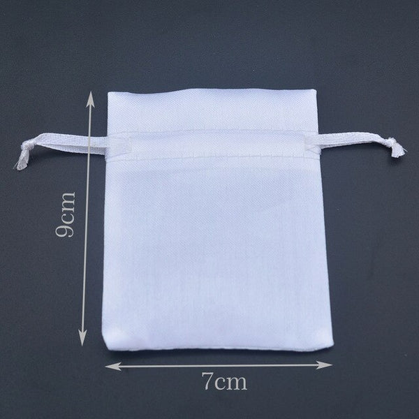 White Satin Drawstring Gift Bags Comb/Hair/Candy/Jewelry/Necklace/Rings/Beads Packaging Bag Silk Cloth Bag Travel Pouch 300pcs