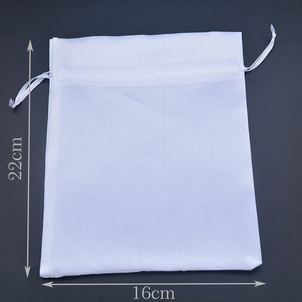 White Satin Drawstring Gift Bags Comb/Hair/Candy/Jewelry/Necklace/Rings/Beads Packaging Bag Silk Cloth Bag Travel Pouch 300pcs
